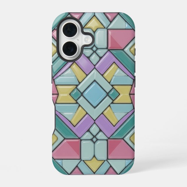 tiled pastel iPhone 16 case (Back)