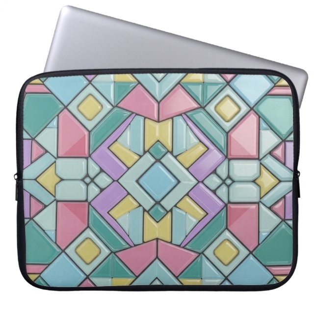tiled pastel laptop sleeve (Front)