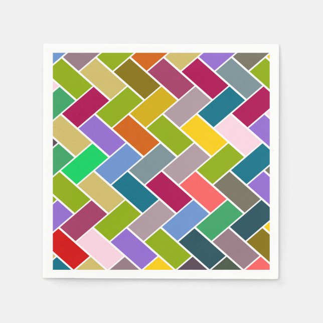 Tiled Pattern Colourful Mosaic Napkin (Front)