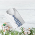 Tiled Rose-Like Paper Snowflake on Blue Gradient  Tie<br><div class="desc">This necktie features a tiled rose-like design of a six-sided paper snowflake.  The snowflake is displayed on a blue gradient background.</div>