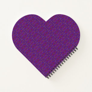Tiled Scribbles Heart Notebook