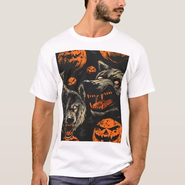 Tiled Werewolf Pattern T-Shirt (Front)