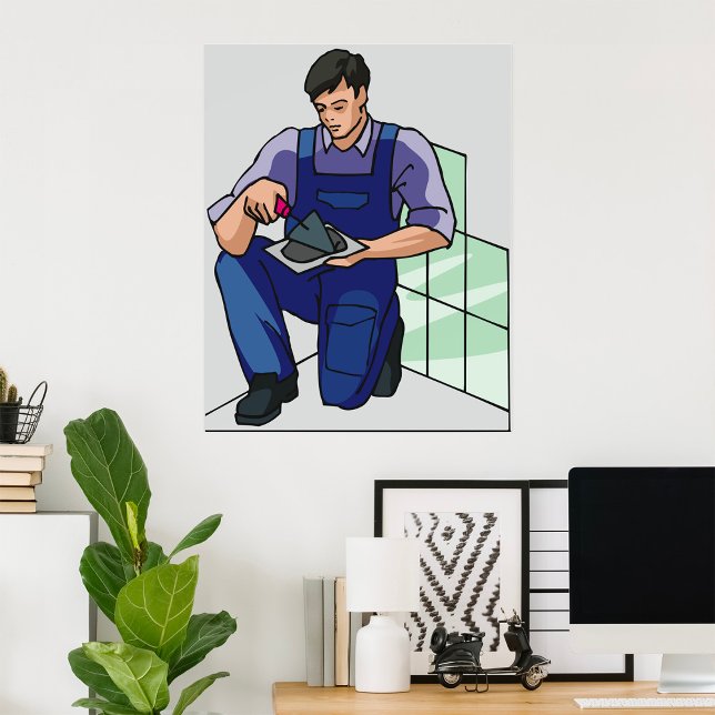 Tiler At Work Poster (Creator Uploaded)