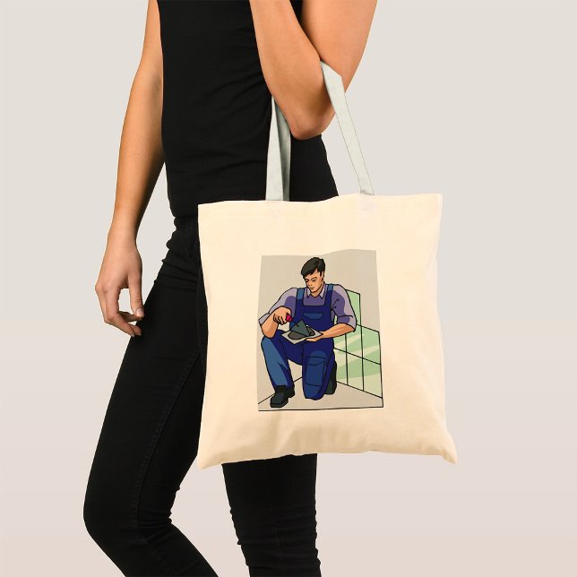 Tiler At Work Tote Bag (Creator Uploaded)