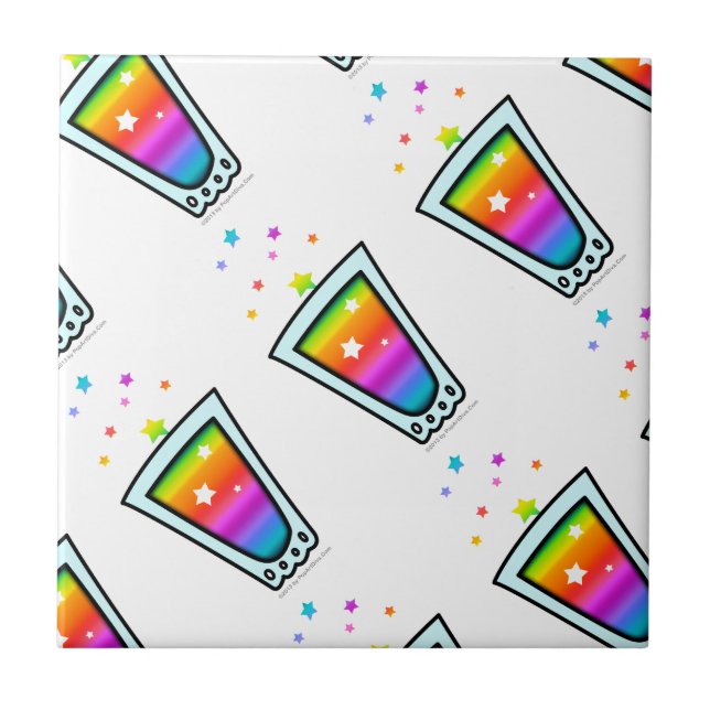 TILES, COASTERS or TRIVETS - RAINBOW SHOT GLASS (Front)