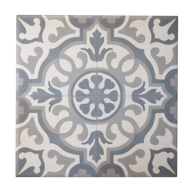 Tiles - Gray, Blue & White Tile (Front)