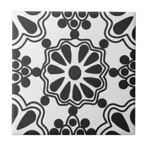 Tiles - Mexican Pattern B/W