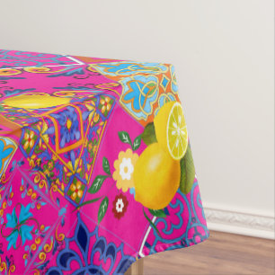 Tiles,mosaic,azulejo,lemons ,Citrus ,majolica, Tablecloth