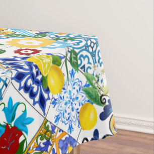 Tiles,mosaic,azulejo,quilt,Portuguese,majolica Tablecloth