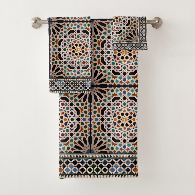 Tiles of the Alhambra Bath Towel Set (Insitu)