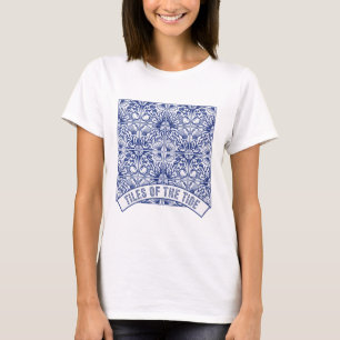 Tiles Of The Tide Indigo Pattern T-Shirt