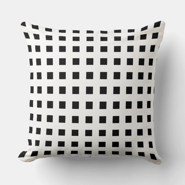 Tiles Pattern in Black and White Cushion (Front)
