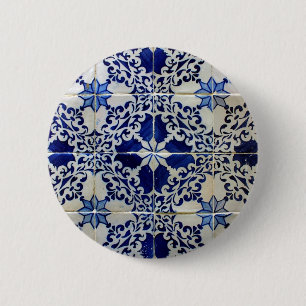 Tiles, Portuguese Tiles 6 Cm Round Badge