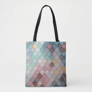 Tiles shapes texture pattern art tote bag
