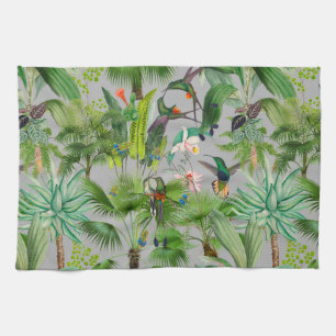 Tiles,tropical, flowers,birds,hummingbird,    tea towel