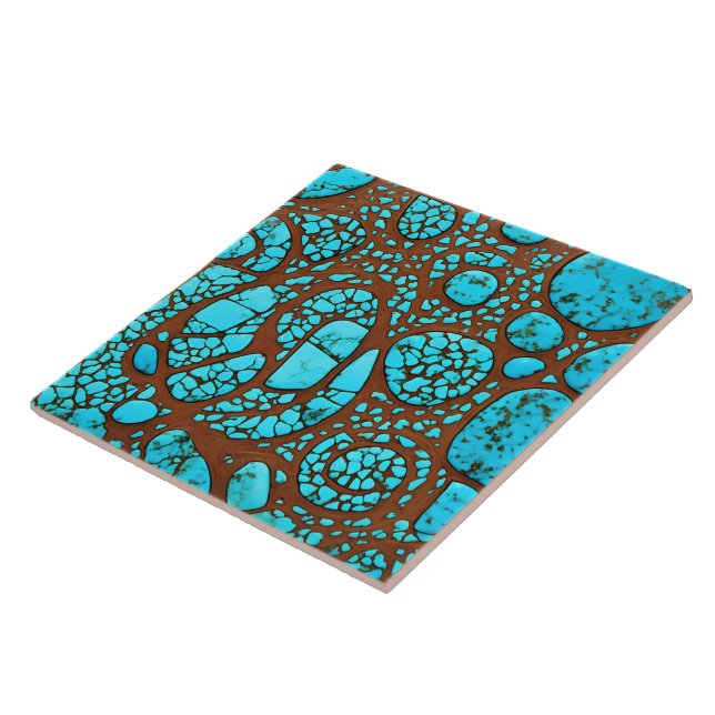 Tiles with turquoise patterns (Side)
