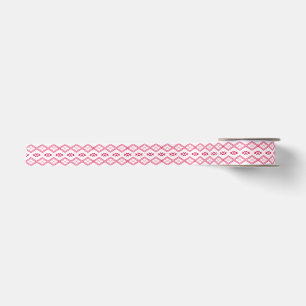 Tilet Pattern Pink Geometric Design Satin Ribbon