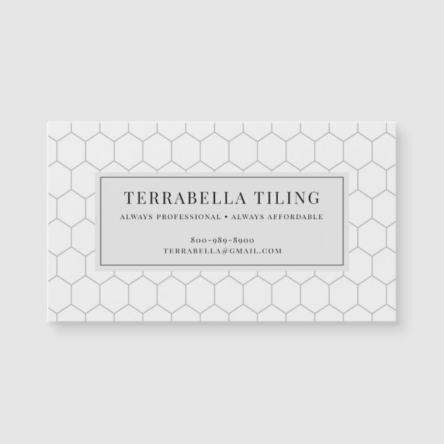 Tiling Flooring Hexagon Tile Pattern Magnetic Card (Front)