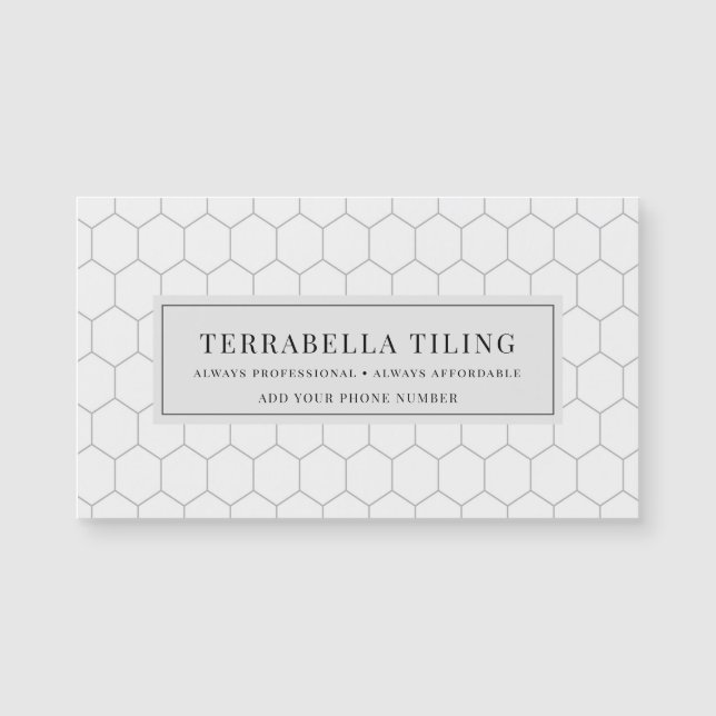Tiling Flooring Hexagon Tile Pattern Magnetic Card (Front)