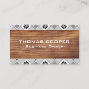 Tiling Pattern Trim   Wood Business Card