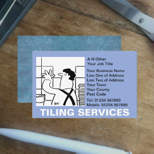 Tiling Services Cartoon Business Card