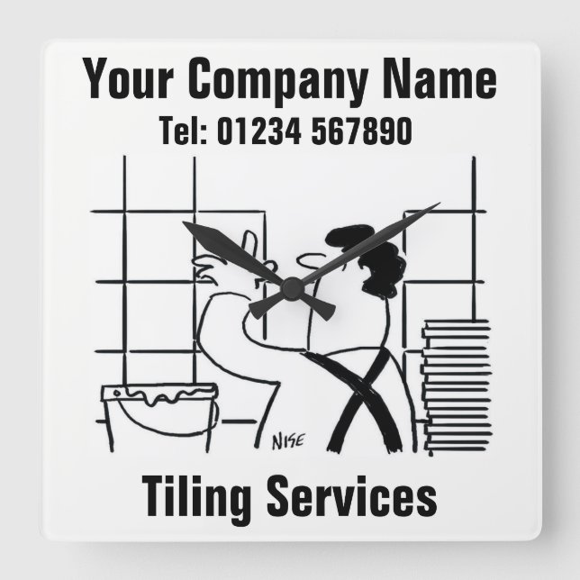 Tiling Services Cartoon Clock (Front)