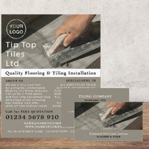 Tiling Trowel, Floorer, Tile Installer Business Card