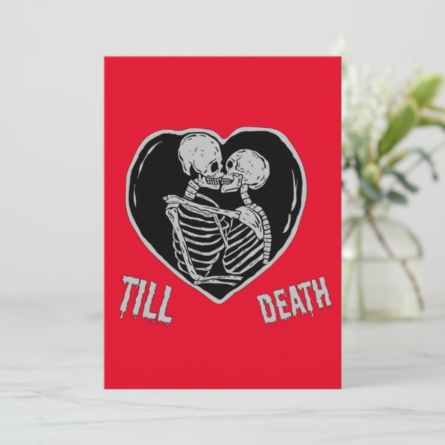 Till Deah Emo Goth Vlanetine's Day Holiday Card (Standing Front)