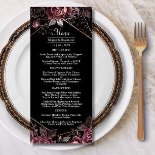 Till Death Black Gothic Dark Floral Elegant Menu