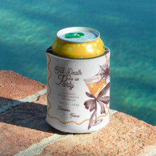 Till Death Bow Cocktail Halloween Bacheloerette  Can Cooler