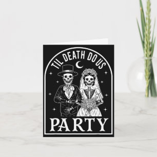 Till death do party groom bride gothic halloween card
