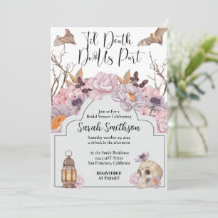 Till Death Do Us Apart Halloween Bridal Shower Invitation