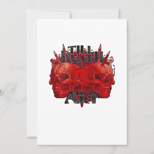 Till Death Do Us Art On White Classic Holiday Card (Front)