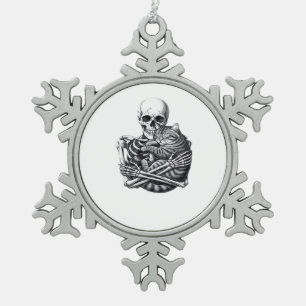 Till Death Do Us Classic & Quote Snowflake Pewter Christmas Ornament