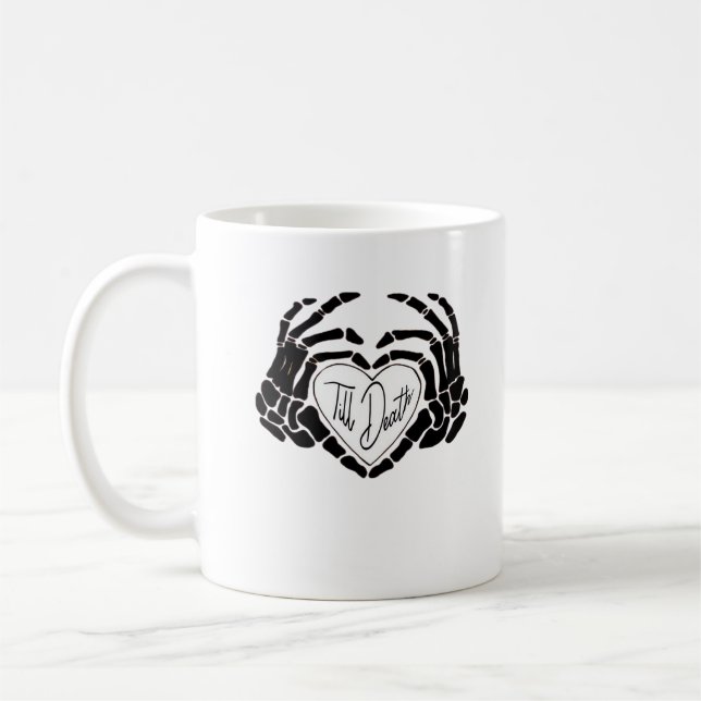 Till Death Do Us Funny Design – Ghostly Love Vibes Coffee Mug (Left)