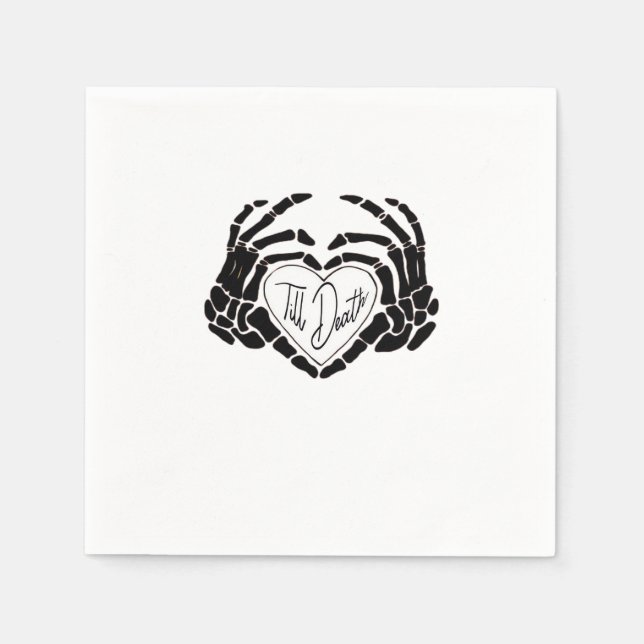 Till Death Do Us Funny Design – Ghostly Love Vibes Napkin (Front)