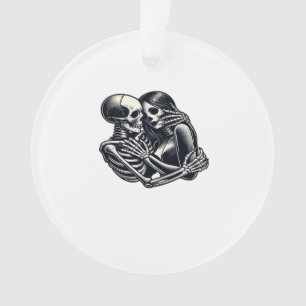 Till Death Do Us - Gothic Skeleton Couple Art Clas Ornament