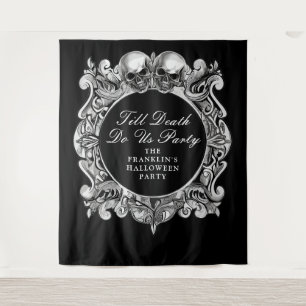 Till Death Do Us Halloween Party Photo Backdrop Tapestry