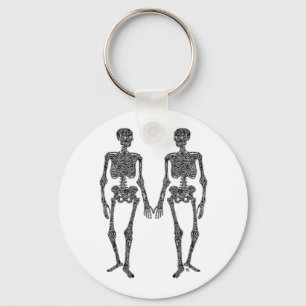 Till Death Do Us Part 2 Skeletons Classic Key Ring