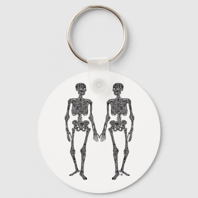 Till Death Do Us Part 2 Skeletons Classic Key Ring (Front)