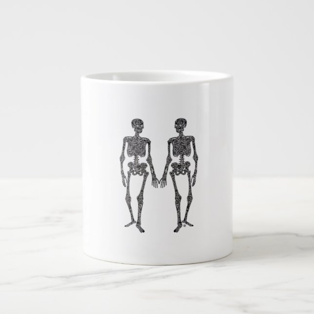 Till Death Do Us Part 2 Skeletons Classic Large Coffee Mug (Front)