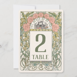 Till Death Do Us Part Art Nouveau Table Number