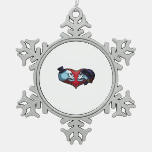 Till Death Do Us Part (Back Bg Variant) Graphic Snowflake Pewter Christmas Ornament