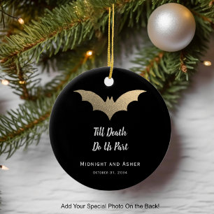 Till Death Do Us Part Bats Photo Wedding  Ceramic Ornament
