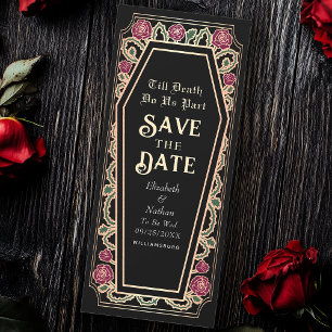 Till Death Do Us Part Black Goth Save the Date Invitation