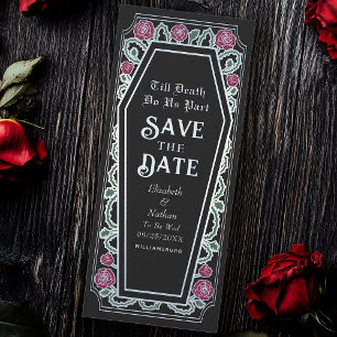 Till Death Do Us Part Black Goth Save the Date Invitation