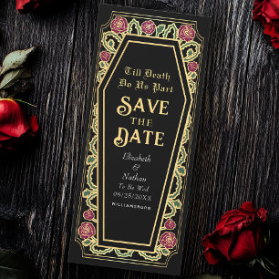 Till Death Do Us Part Black Goth Save the Date Invitation