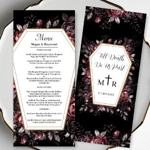 Till Death Do Us Part Black Gothic Wedding Menu