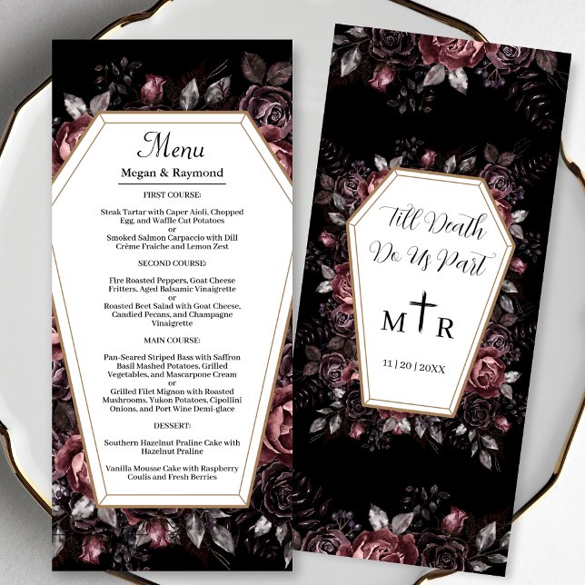 Till Death Do Us Part Black Gothic Wedding Menu (Creator Uploaded)