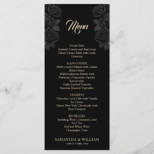 Till Death Do Us Part Black Rose Gothic Wedding Menu